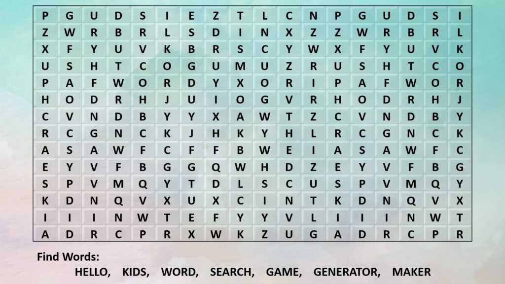 Best Free Word Search Maker for Kids
