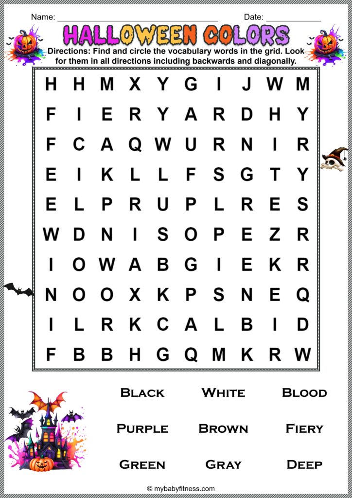 Best Free Printable Halloween Word Search Puzzles for Kids
