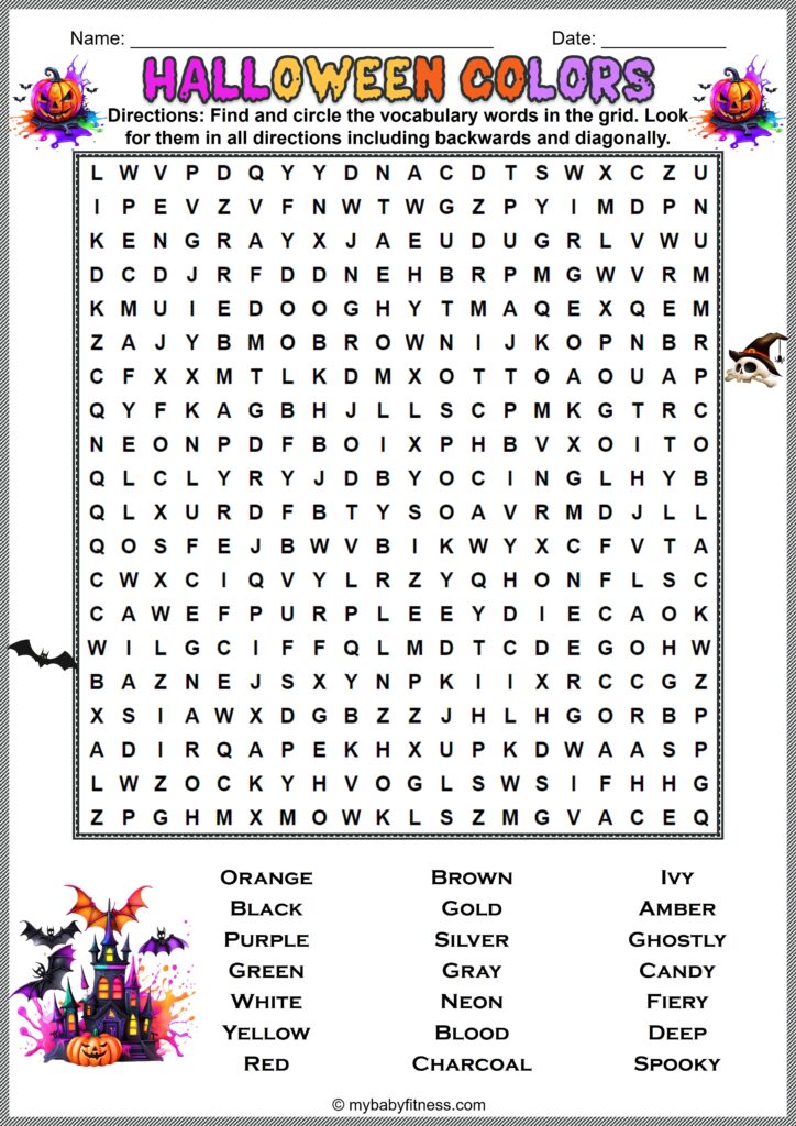 Best Free Printable Halloween Word Search Puzzles for Kids