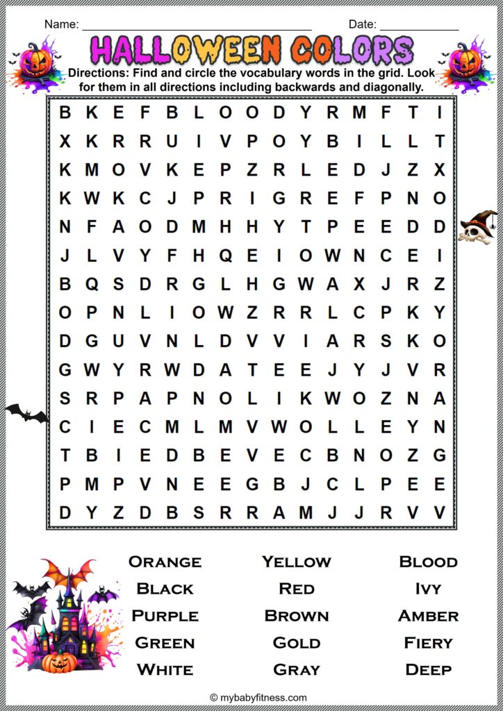Best Free Printable Halloween Word Search Puzzles for Kids