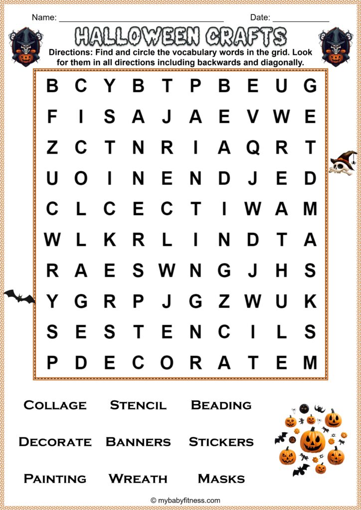Best Free Printable Halloween Word Search Puzzles for Kids