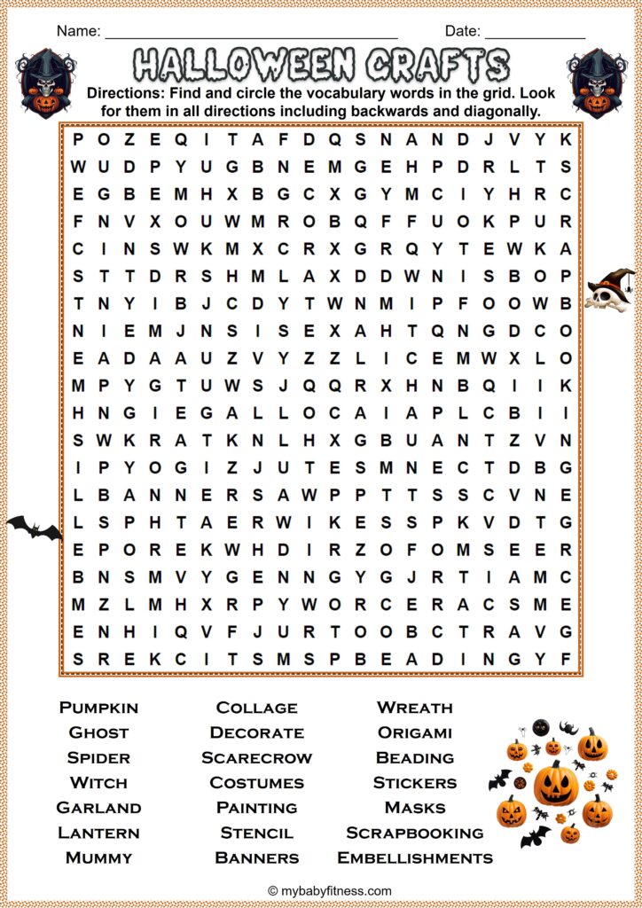 Best Free Printable Halloween Word Search Puzzles for Kids